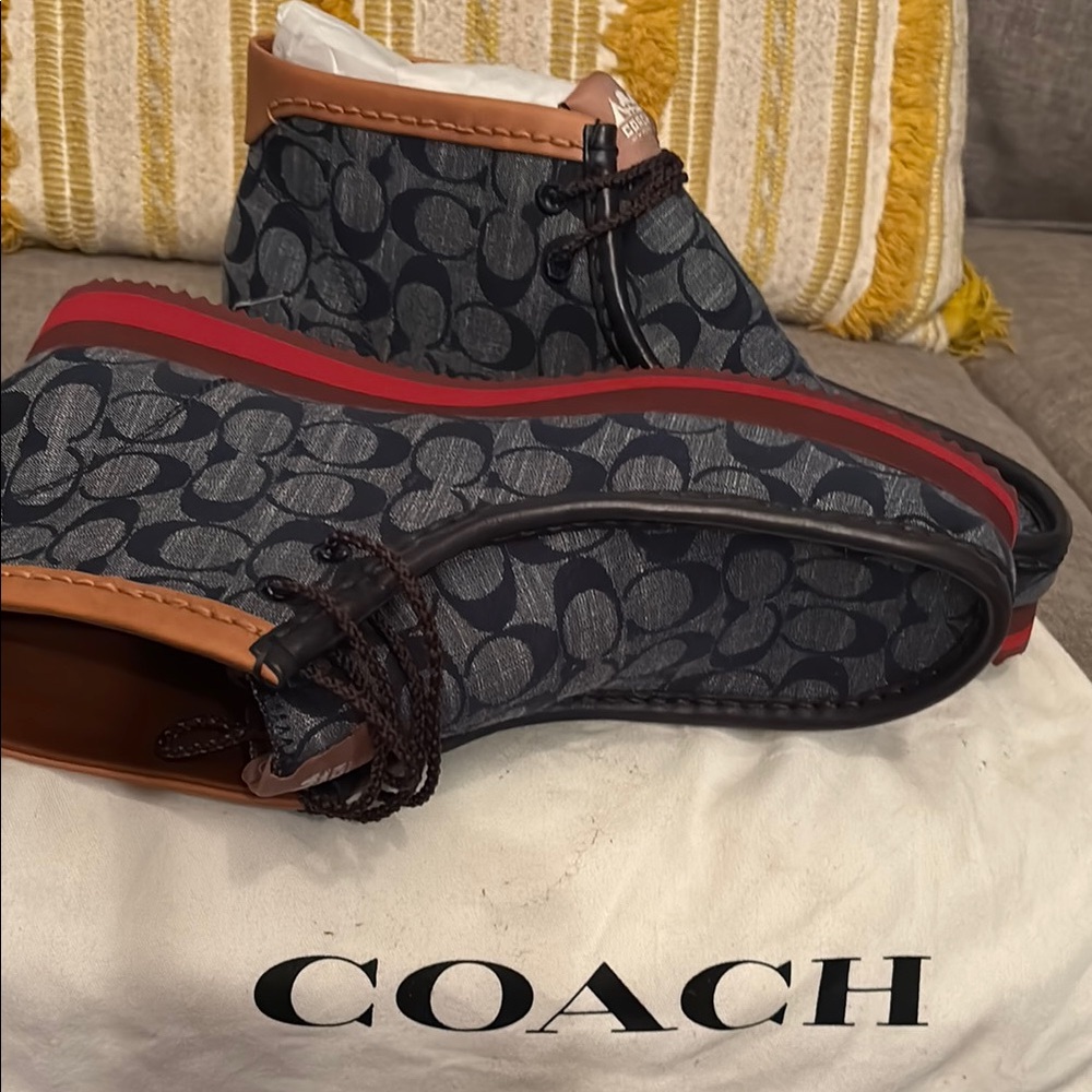 Coach Men's Blue Patterned Shoes